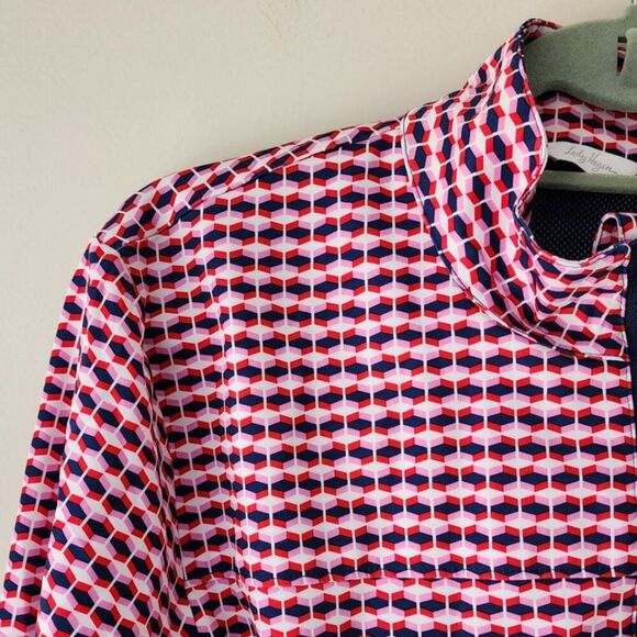 Lady Hagan Full Zip Athletic Jacket | Med | Retro Geo Cherry Red NWT - Picture 2 of 10